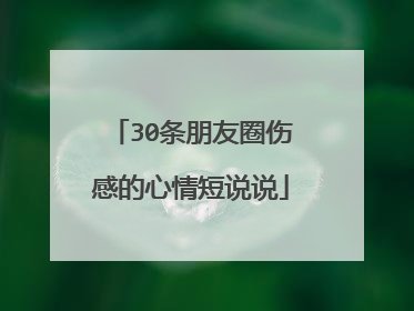 30条朋友圈伤感的心情短说说
