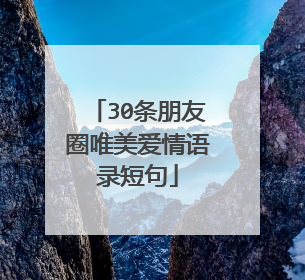 30条朋友圈唯美爱情语录短句