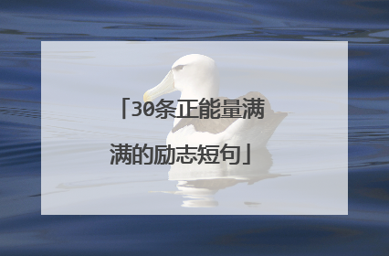 30条正能量满满的励志短句