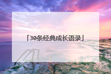 30条经典成长语录