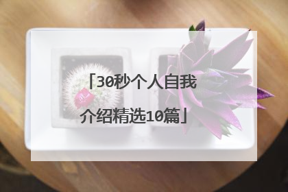 30秒个人自我介绍精选10篇