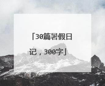 30篇暑假日记，300字