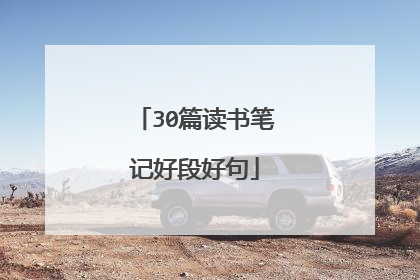 30篇读书笔记好段好句