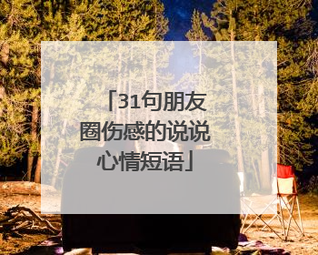 31句朋友圈伤感的说说心情短语