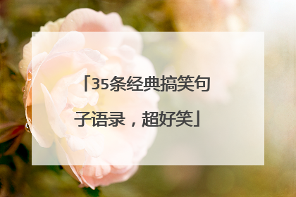 35条经典搞笑句子语录,超好笑