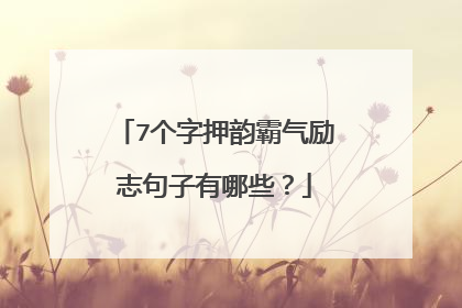 7个字押韵霸气励志句子有哪些？