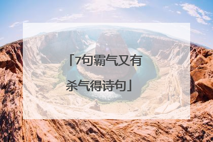 7句霸气又有杀气得诗句