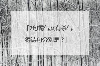 7句霸气又有杀气得诗句分别是？