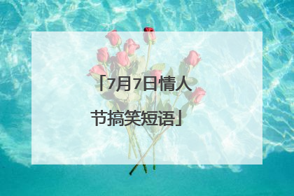 7月7日情人节搞笑短语