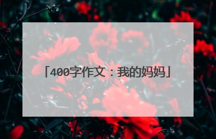 400字作文：我的妈妈