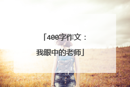 400字作文:我眼中的老师