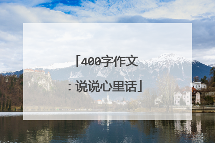 400字作文:说说心里话