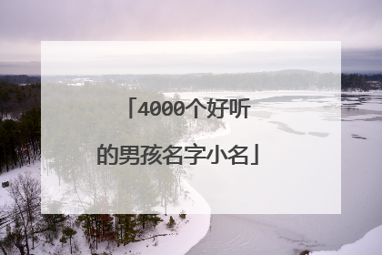 4000个好听的男孩名字小名