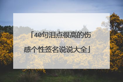 40句泪点很高的伤感个性签名说说大全