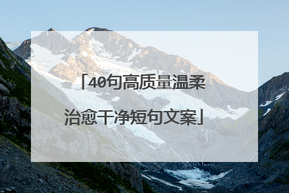 40句高质量温柔治愈干净短句文案