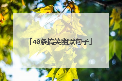 40条搞笑幽默句子