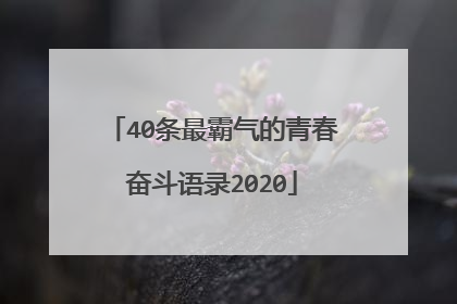 40条最霸气的青春奋斗语录2020
