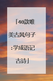 40款唯美古风句子:学成语记古诗