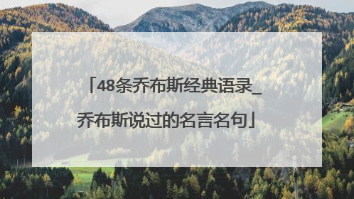 48条乔布斯经典语录_乔布斯说过的名言名句