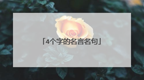 4个字的名言名句