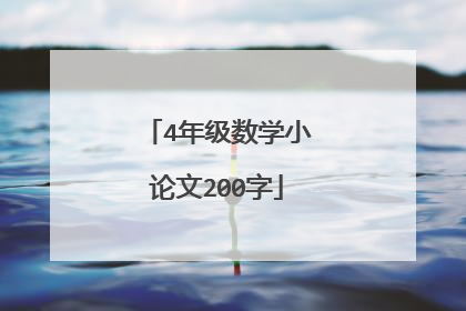 4年级数学小论文200字