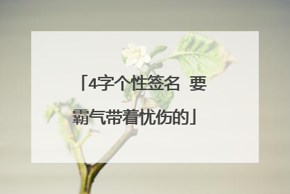 4字个性签名 要霸气带着忧伤的
