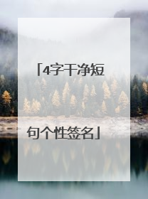 4字干净短句个性签名