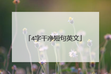 4字干净短句英文