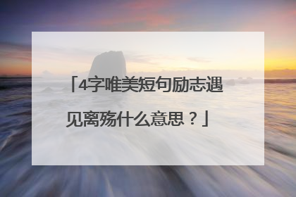 4字唯美短句励志遇见离殇什么意思?