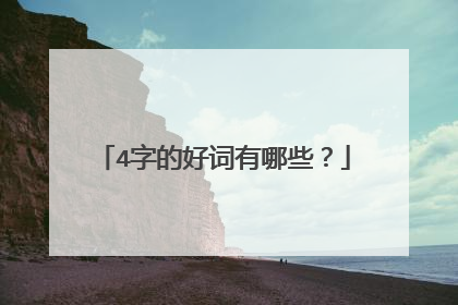 4字的好词有哪些?