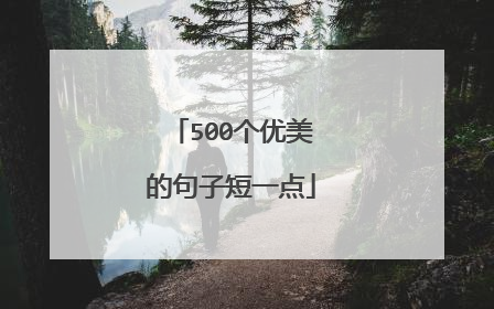 500个优美的句子短一点