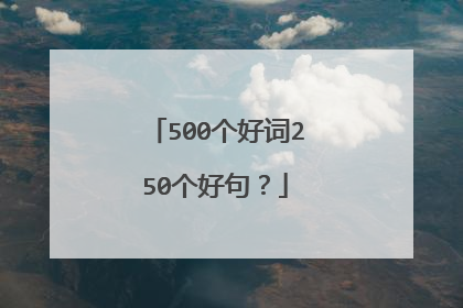 500个好词250个好句?