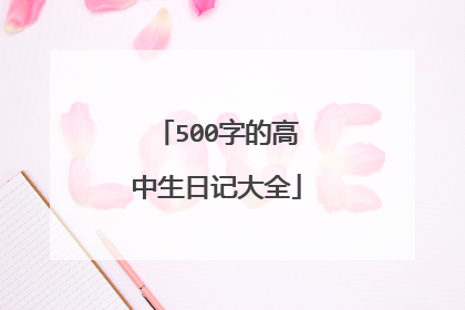 500字的高中生日记大全