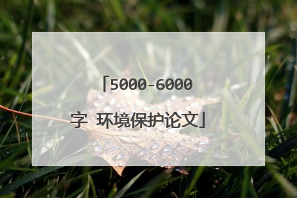 5000-6000字 环境保护论文