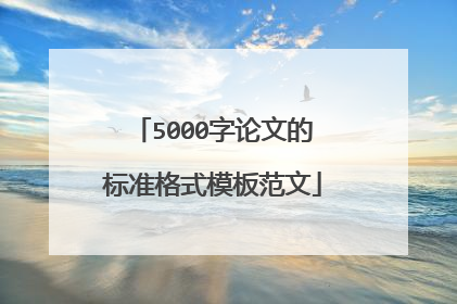 5000字论文的标准格式模板范文