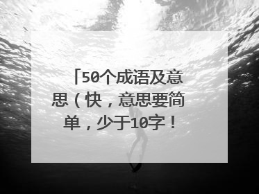 50个成语及意思（快，意思要简单，少于10字！！！！）