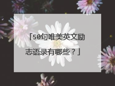 50句唯美英文励志语录有哪些？