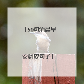 50句清晨早安调皮句子