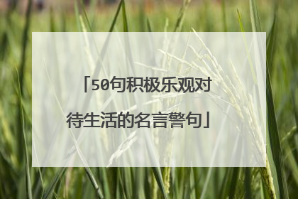 50句积极乐观对待生活的名言警句