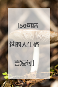 50句精选的人生格言短句