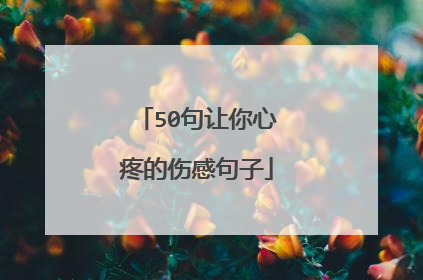 50句让你心疼的伤感句子