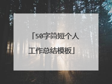 50字简短个人工作总结模板