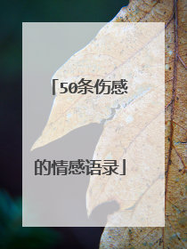 50条伤感的情感语录