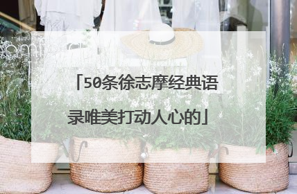 50条徐志摩经典语录唯美打动人心的