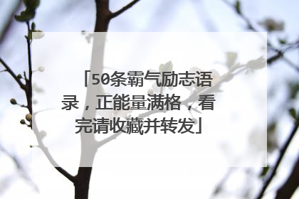 50条霸气励志语录，正能量满格，看完请收藏并转发