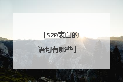520表白的语句有哪些