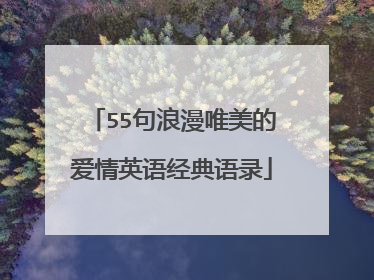 55句浪漫唯美的爱情英语经典语录