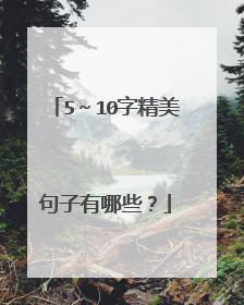 5～10字精美句子有哪些？
