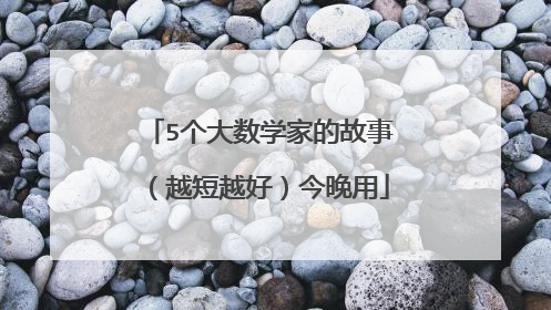 5个大数学家的故事(越短越好)今晚用