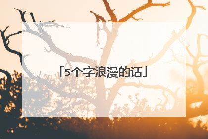 5个字浪漫的话